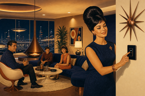 Beacon Smart Switch — retro sci-fi lifestyle